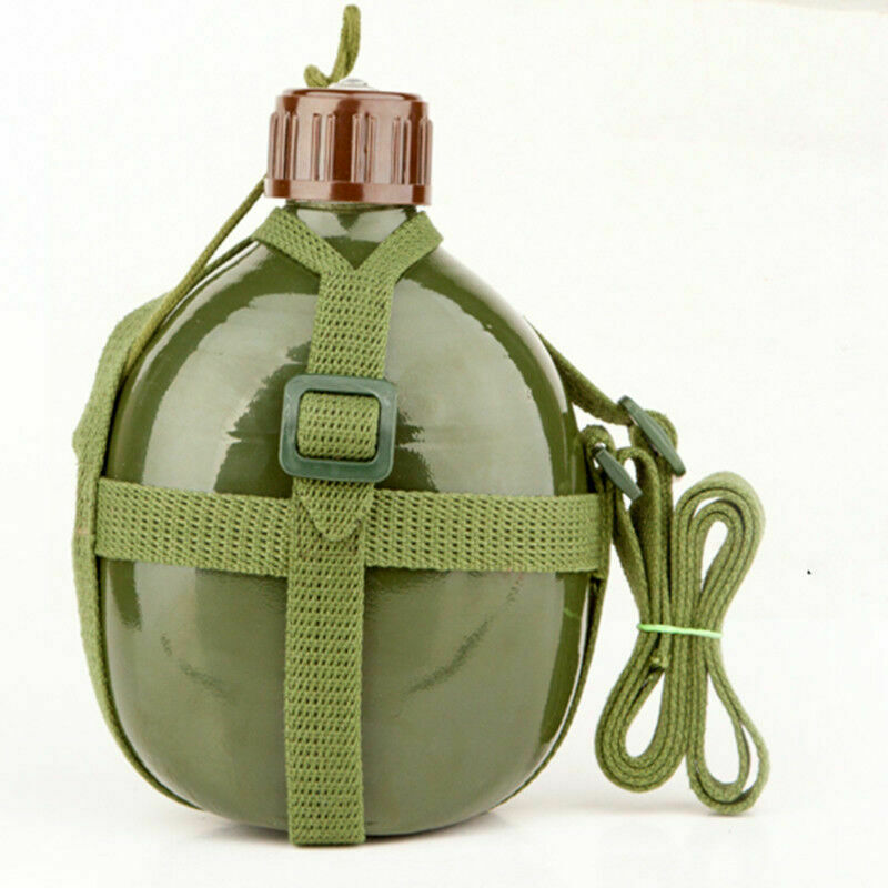 Ourdoor Portable Water Bottle Travel Hiking Camping Drinking Cup Army Green 1.2L