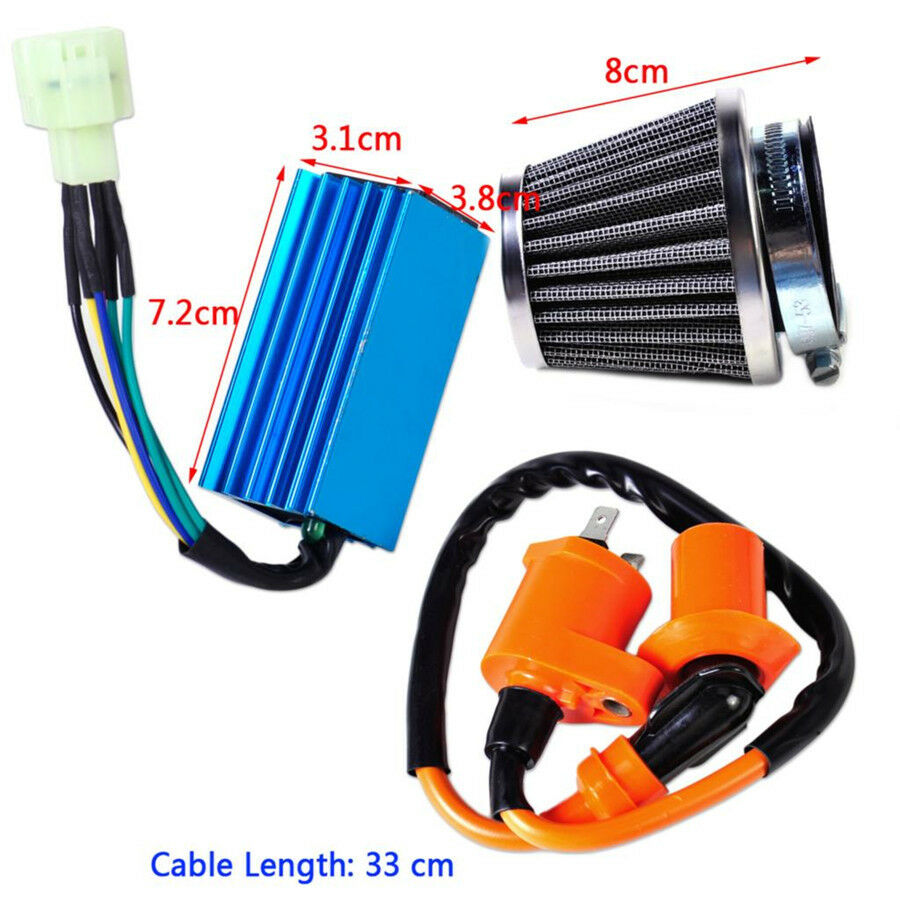 Racing Ignition Coil +CDI +Air Filter Kit Fit For GY6 50-150cc Engine Moped ATV