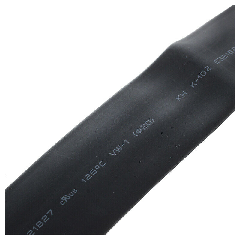 20mm Black Heat Shrinkable Tube Shrink Tubing Sleeve Cable Wrap 1m W4P3P3