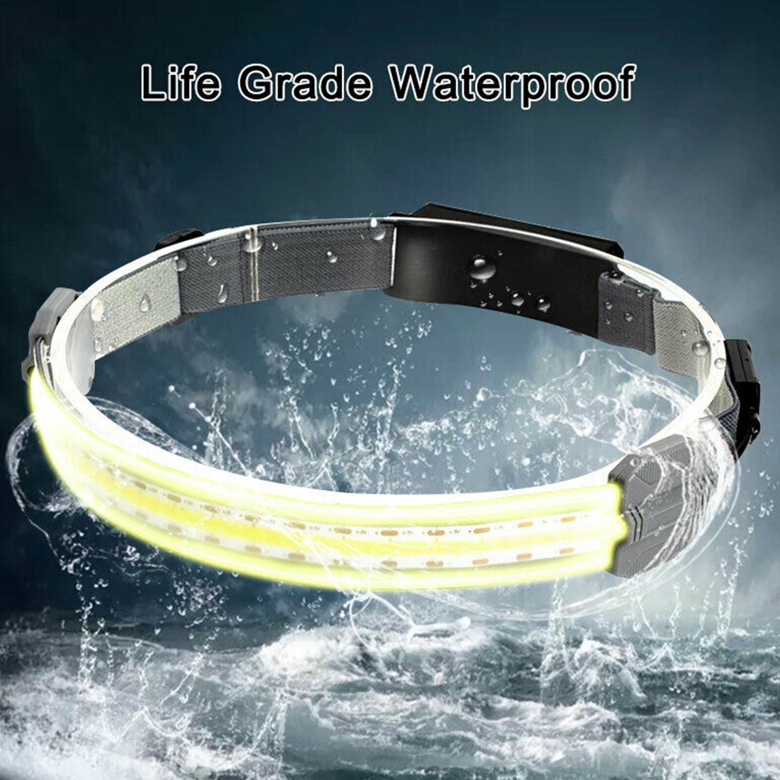 3Mode COB+LED Headlamp Headlight Torch Flashlight Work Light Bar Head Band Lamp