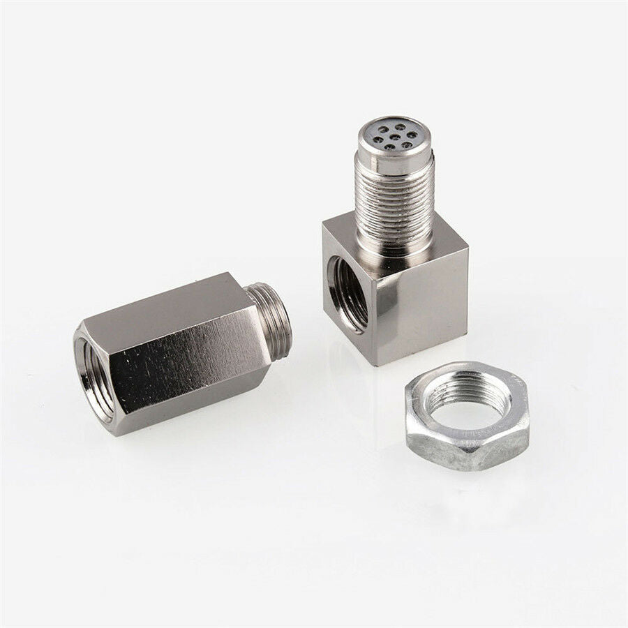 90° O2 Oxygen Sensor Spacer Engine Light CEL Check Bung Mini Catalytic Converter
