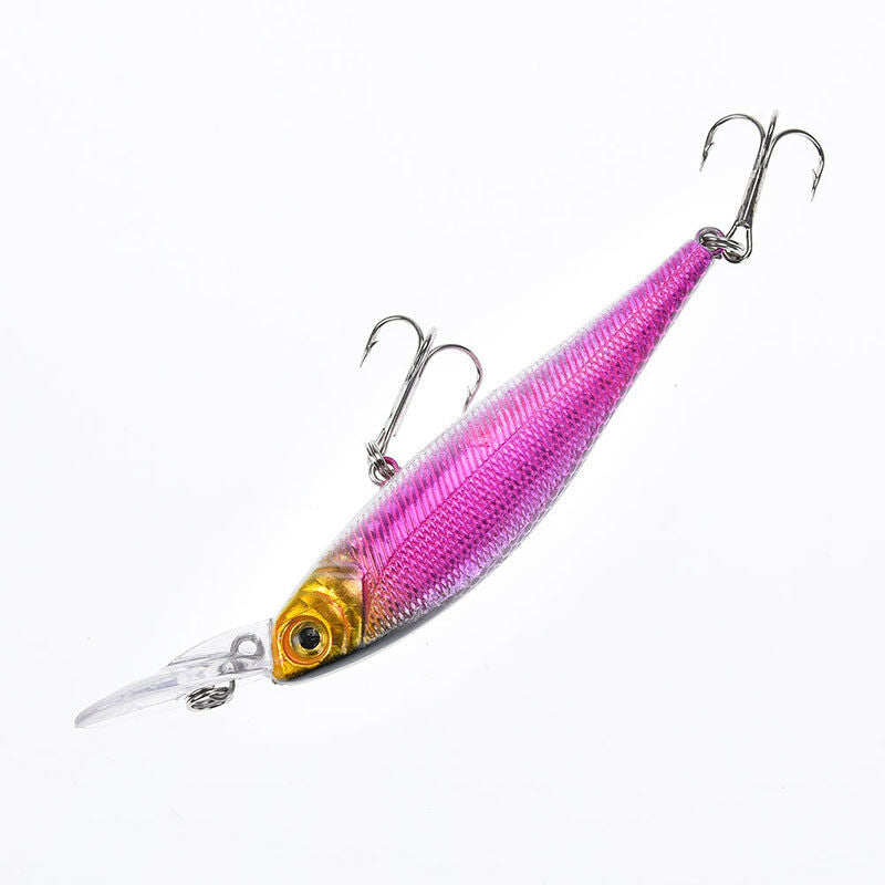 1pc 10cm/9.4g minnow hard fishing lures baits with two wobble floating hoo.l8
