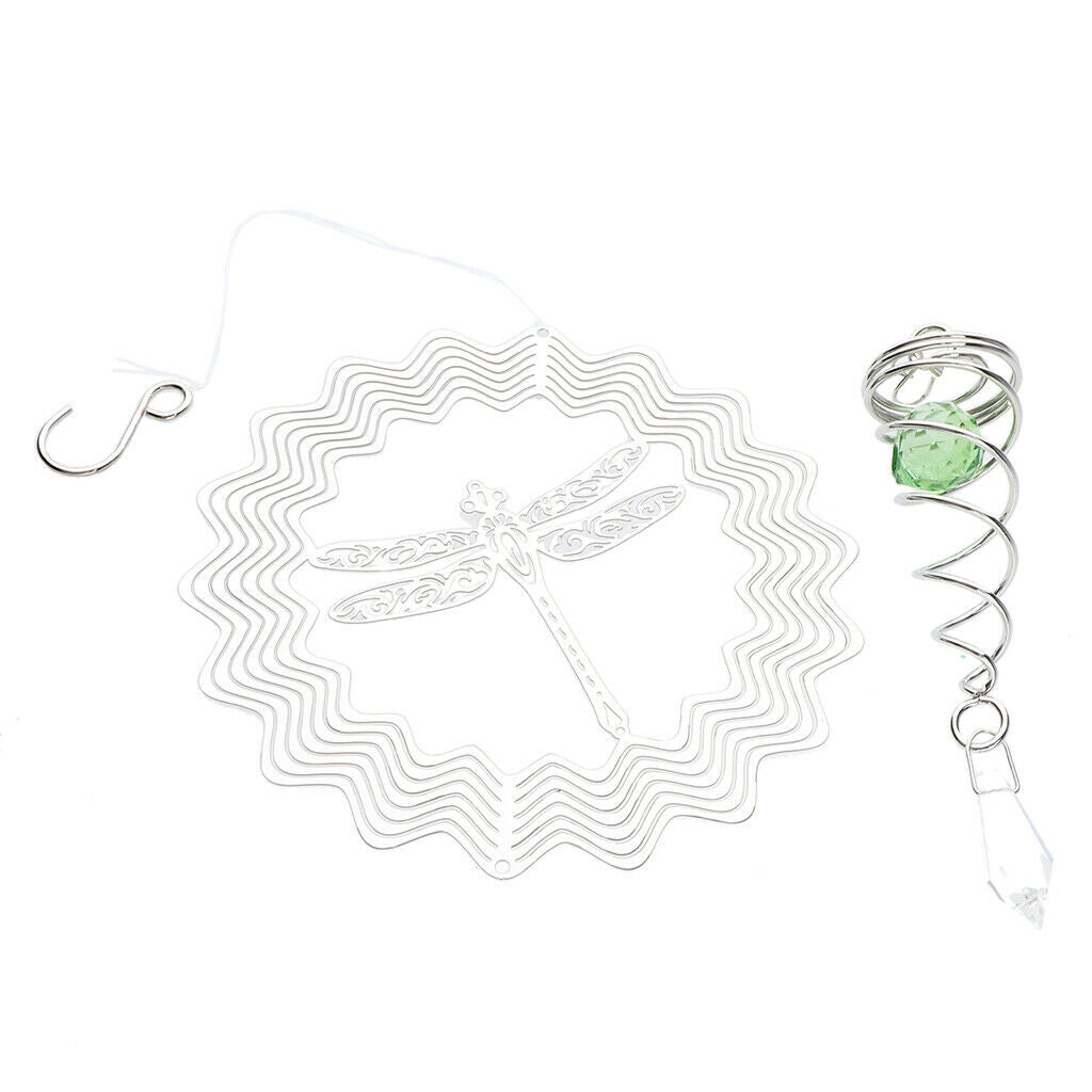 Dragonfly Stainless Steel Whirligig Revolving   Wind Spinner + Motor