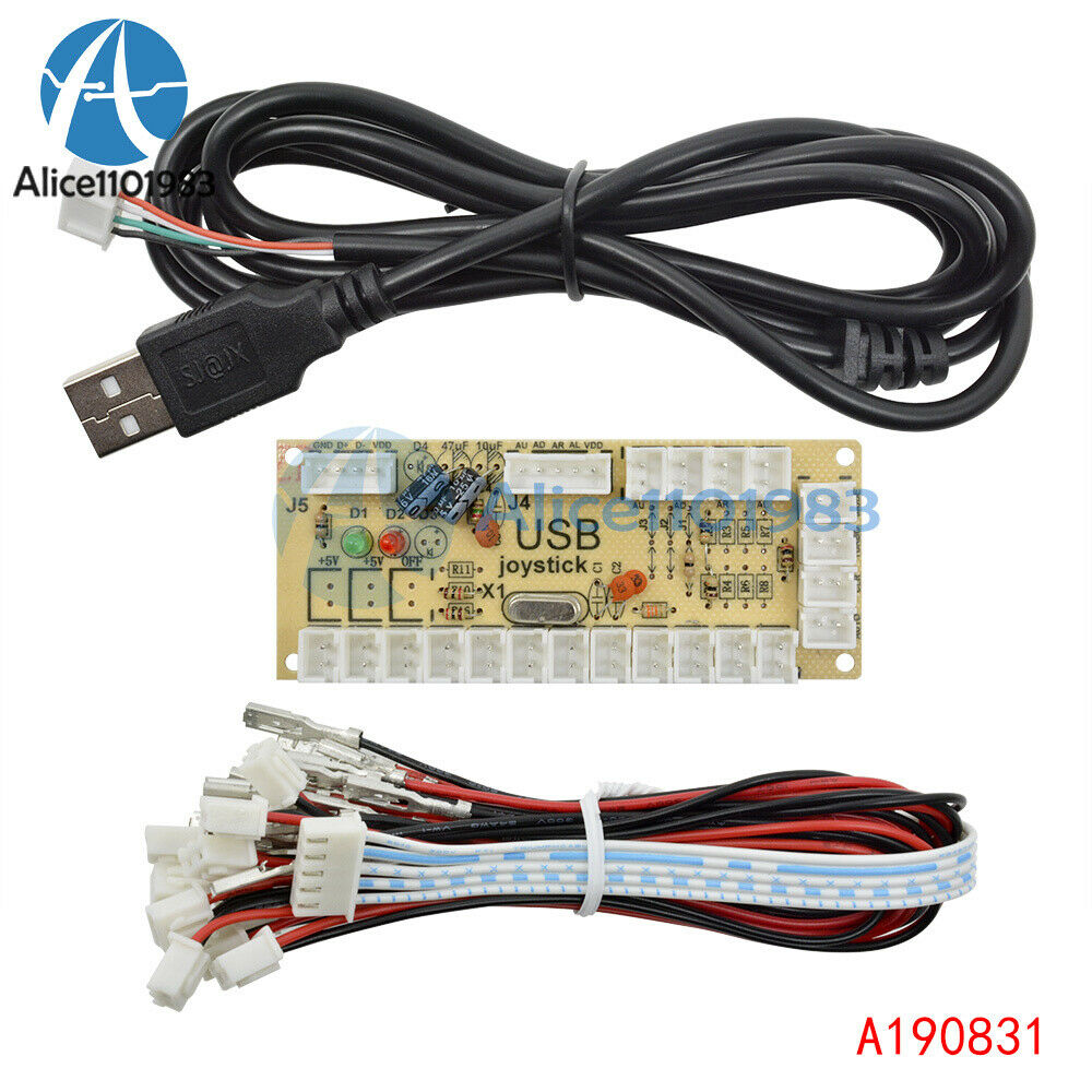 2 Sets Zero Delay Arcade USB Encoder PC to Joystick For MAME Fight Stick Control