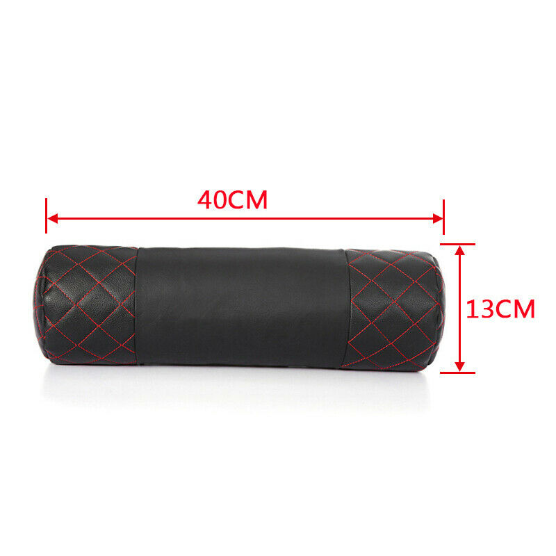 2X Car Rest Cushion Seat Neck Pillows Headrest Sports Style Universal PU Leather