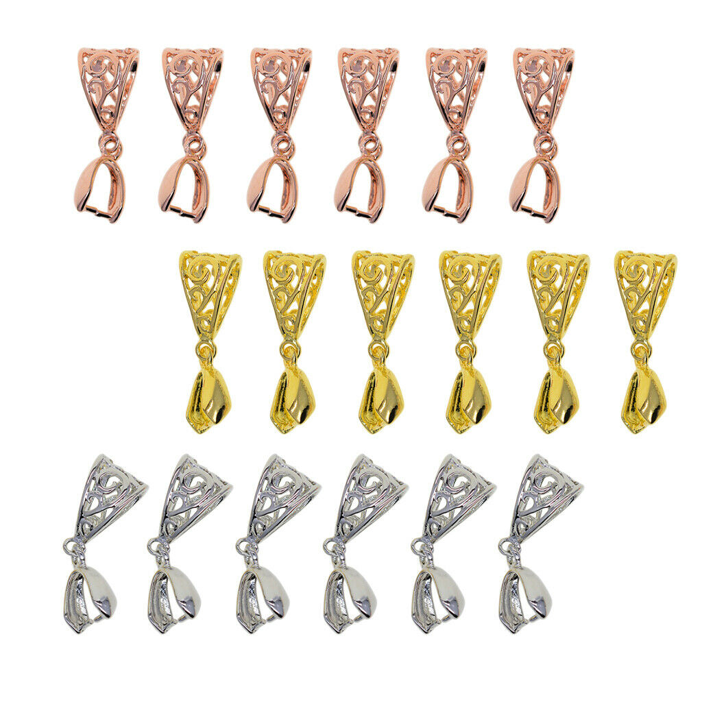 18X Mixed Color Jewelry Findings Bail Connector Pinch Clasp Pendant Making