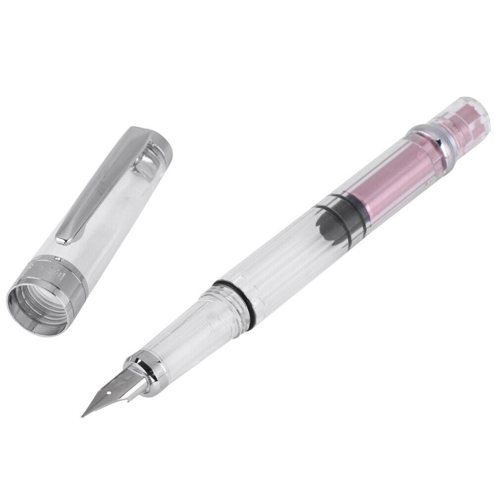 4Pcs F Point  Vacuum Pump Transparent Clear Fountain Pen Fine Nib Craft DIY Gift