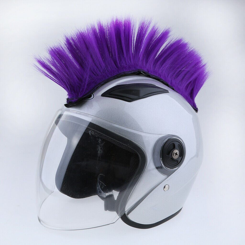 2x Motorcycle Skinhead Wig Punk Helmet Mohawk Wig Costumes Hairpiece