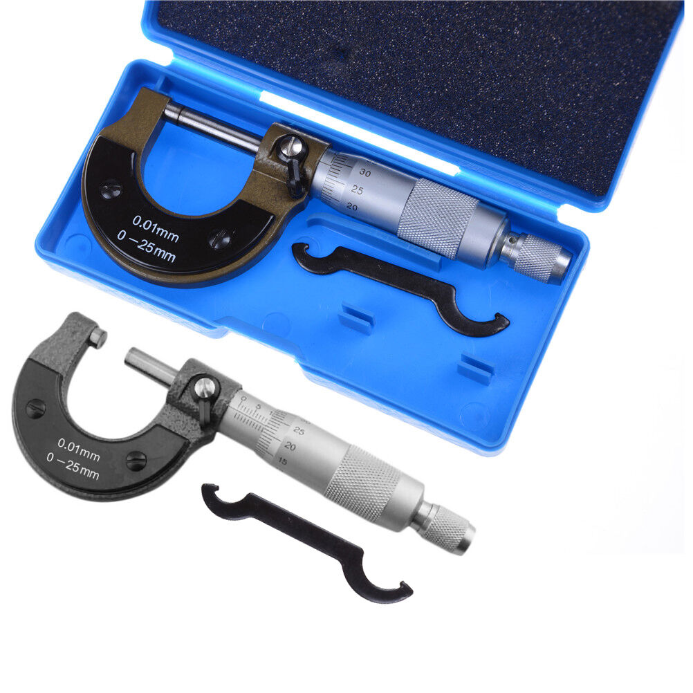 0-25mm 0.01mm Gauge Outside Metric Micrometer Tool With Metal Caliper Tool I_ WF