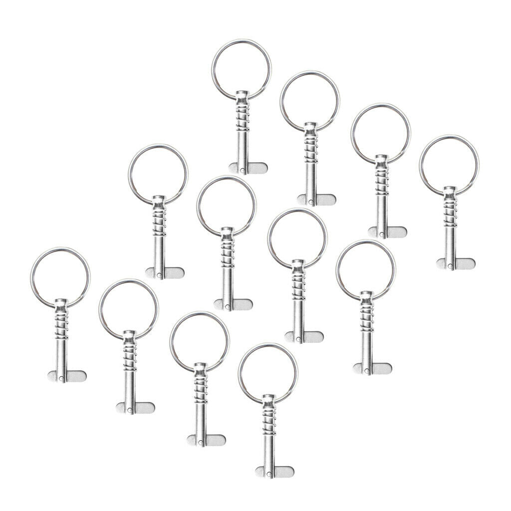 12x Heavy Duty Quick Release Pins with Pull Ring for Boat Bimini Top Boat