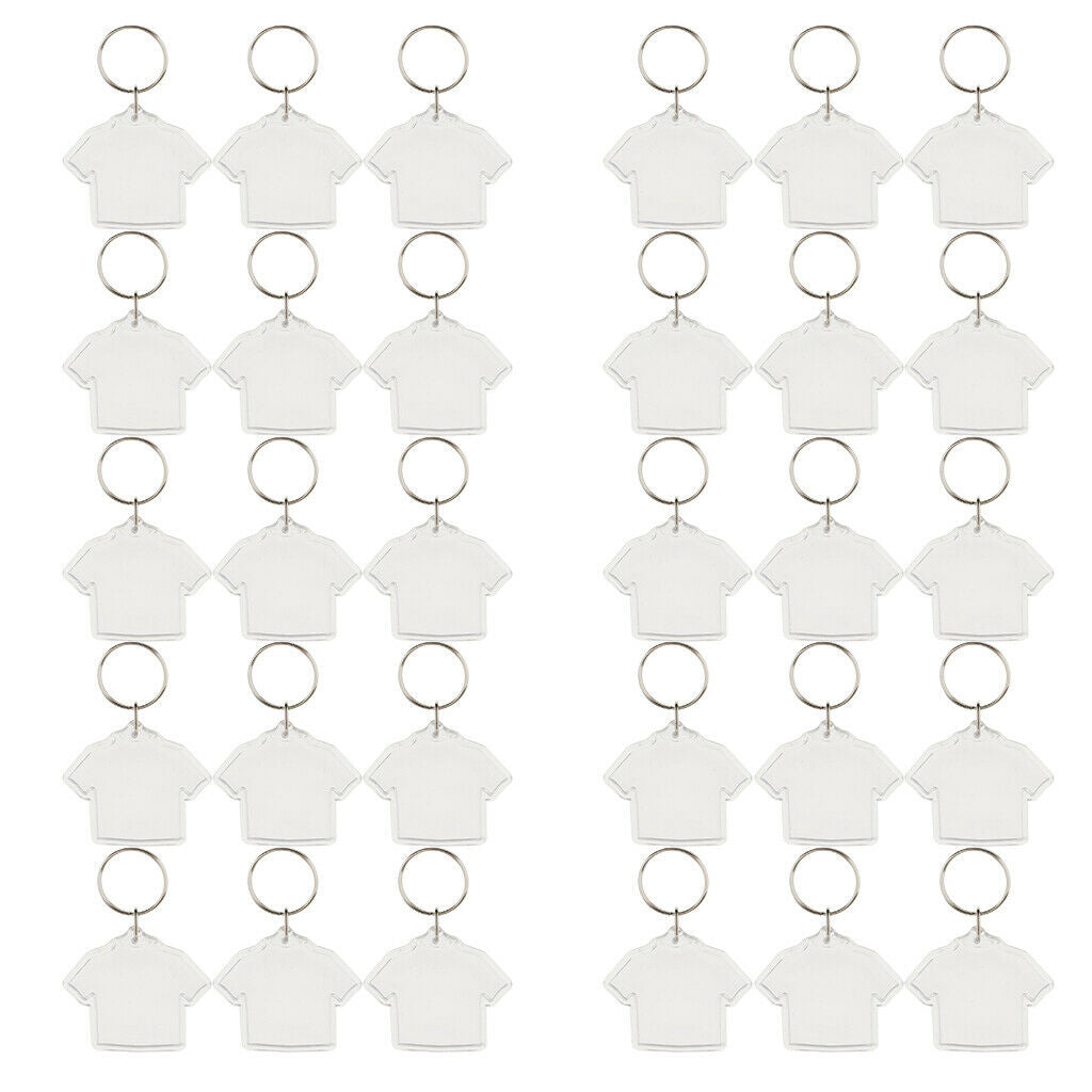 20PCS/PACK Clothes Shape Blank Insert 45mm DIY Photo Picture Frame Key Chain