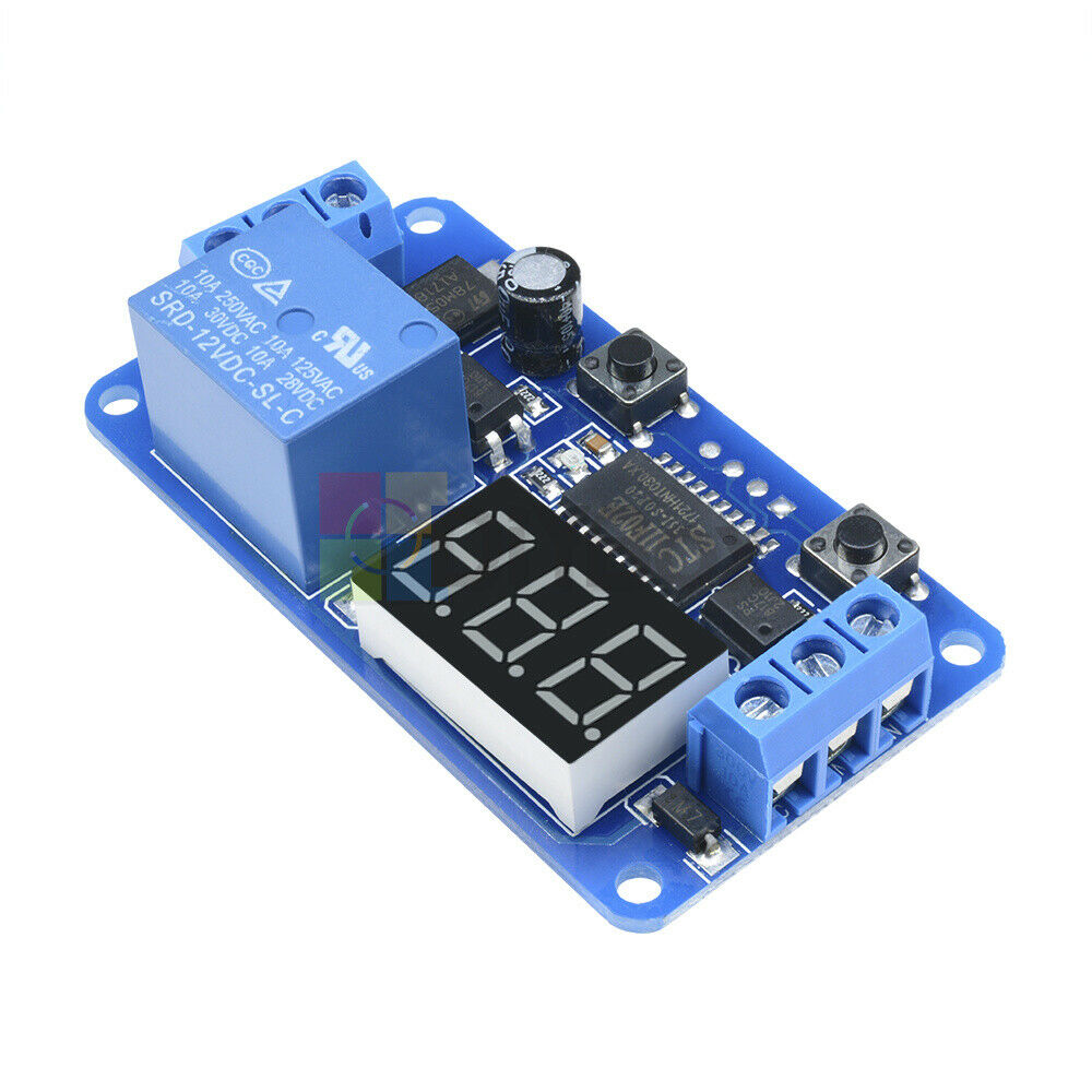 DC12V PLC Automation Digital Delay Relay Timer Control Switch LED Display Module