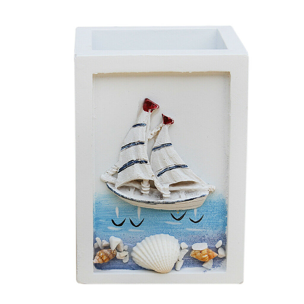 Pencil Holder Stationery Organizer Storage Office Desk Pen Container Sailing
