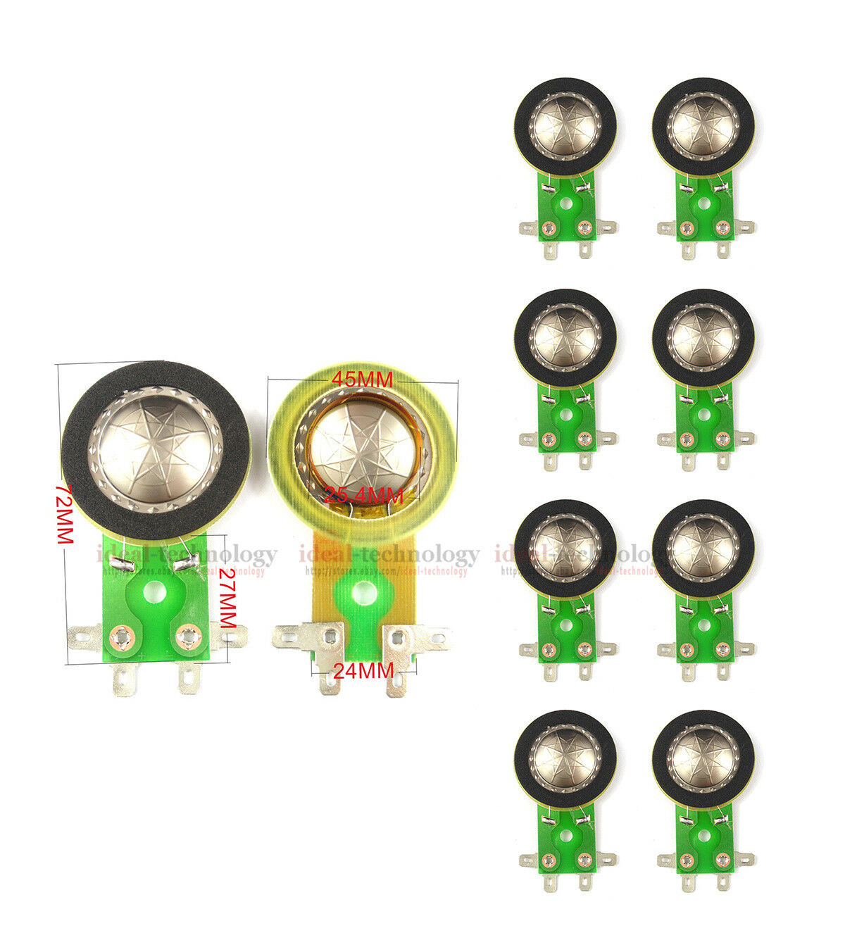 10 pcs diaphragm For Mackie Tapco THUMP (TH15A & 12A) DC10/1501-4 Titanium 8Ohm