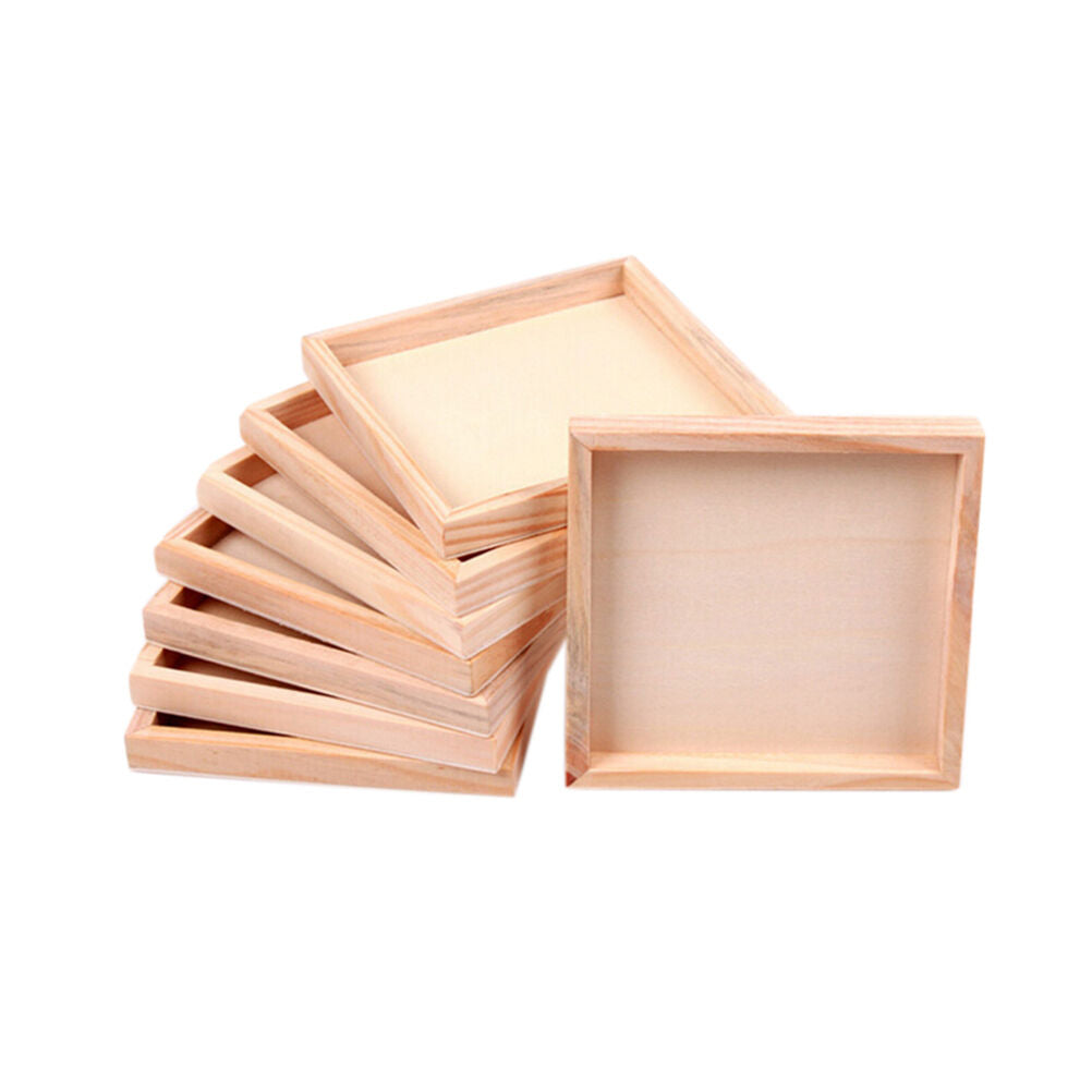1pc Painting Building Block Wood Pallet Early Educational Wood Tray 12cmX12c Kt