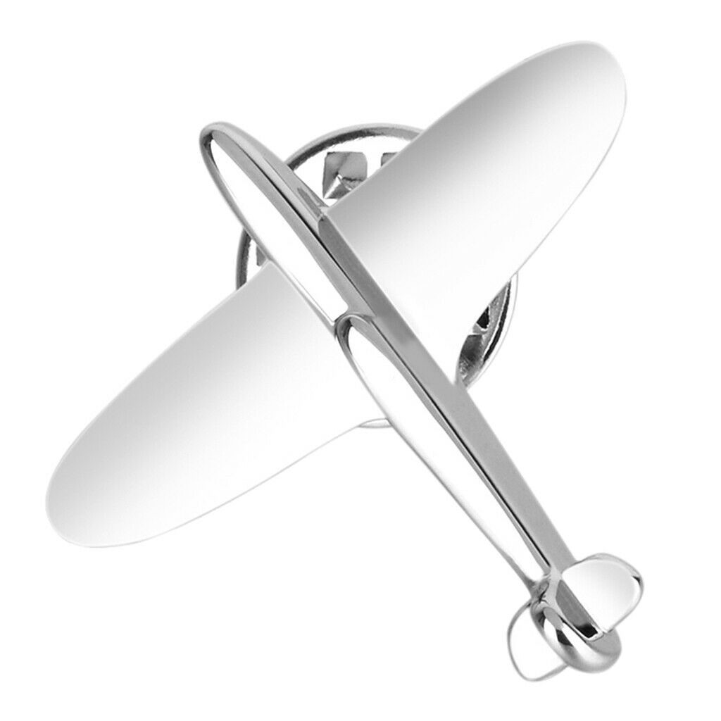 2 Pieces Fashion Airplane Design Lapel Pin Collar Pin Banquet Decor for Men