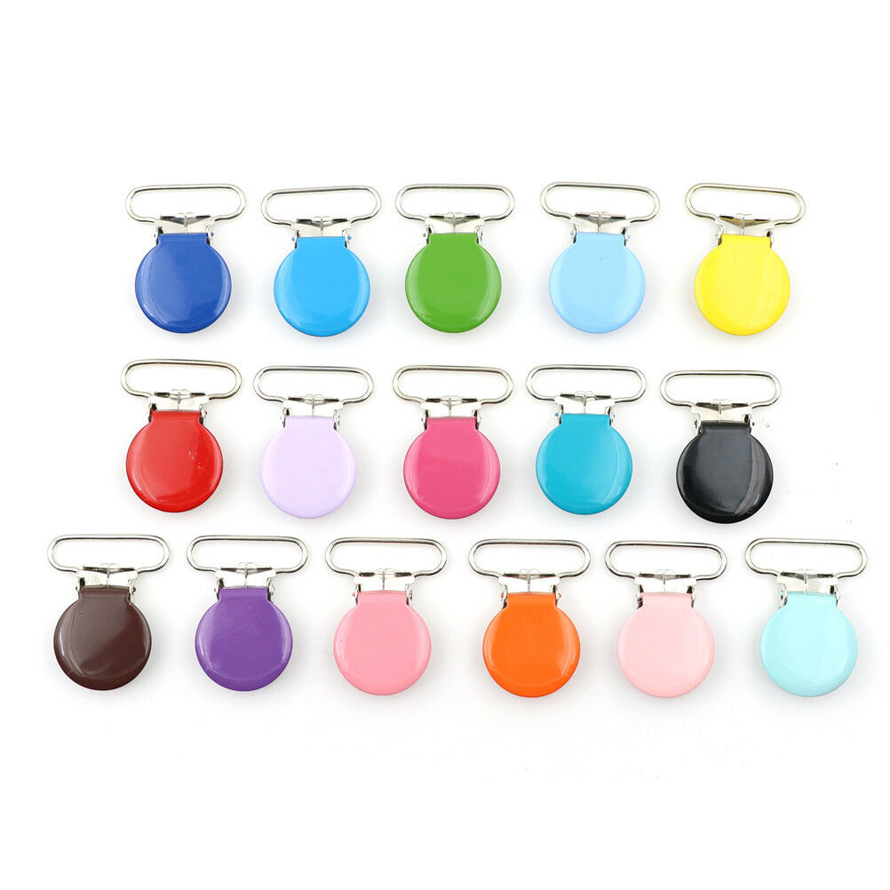 10x Mixed Color Infant Baby Metal Clips Pacifier Holders Alloy Suspender HooDD