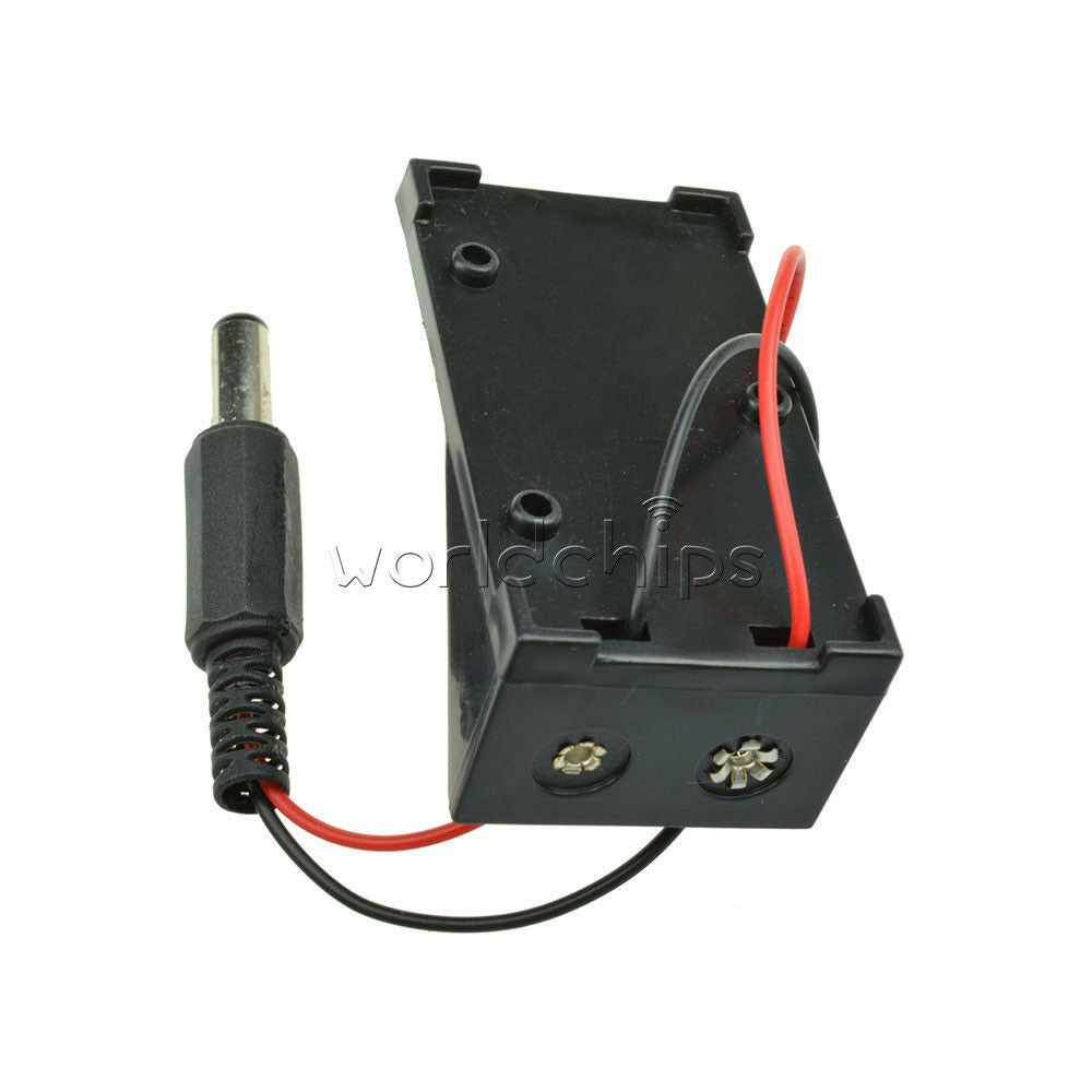 2PCS 9V Battery Holder Box Case Wire with Plug 5.5*2.1mm for Arduino UNO R3