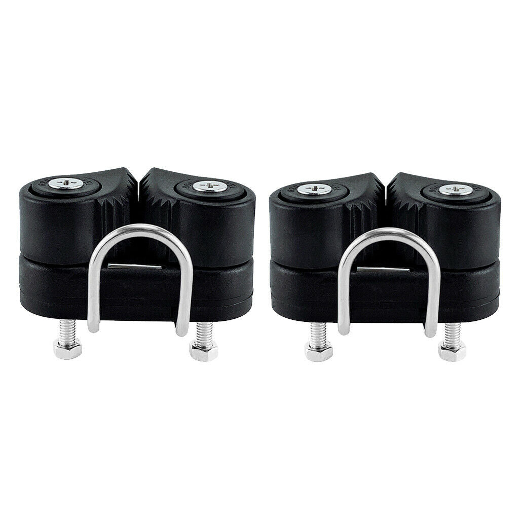 2pcs Black 2 Row Sailboat Cam Cleat Sailing Hardware Breaking Load 900kg
