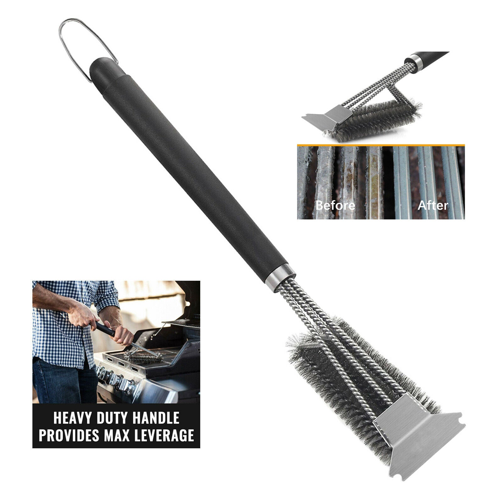 Premium Barbecue Grill Brush and Scraper Long BBQ Brush Cleaner Accessory