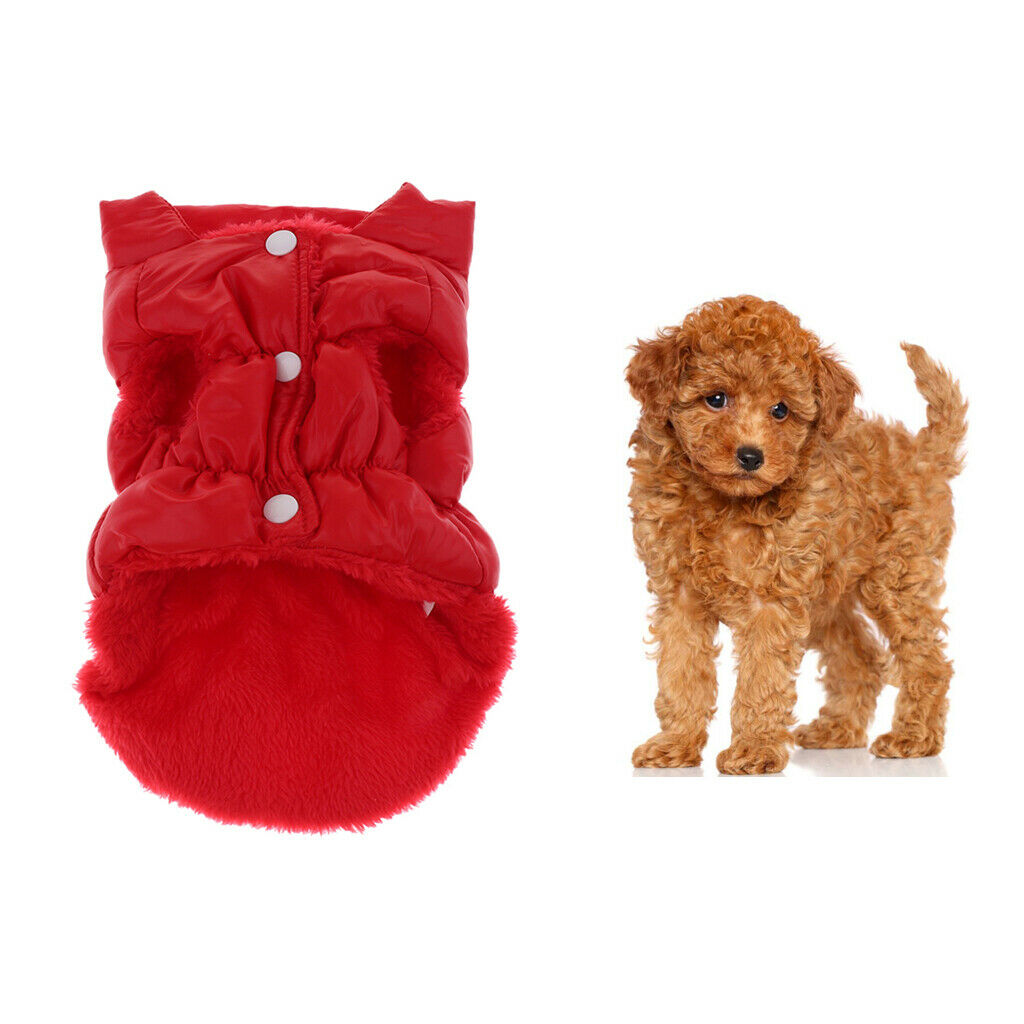 Dog Cold Weather Coat Warm Cotton Doggie Vest for Small Medium Dog Red L