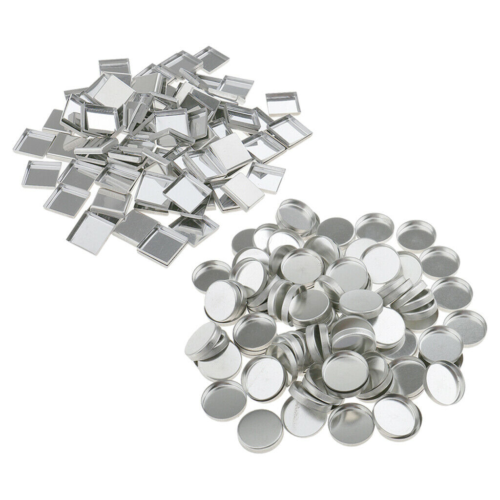200 Packs Empty Round Square Metal Pans for Eyeshadow Palette Magnetic Cosmetics
