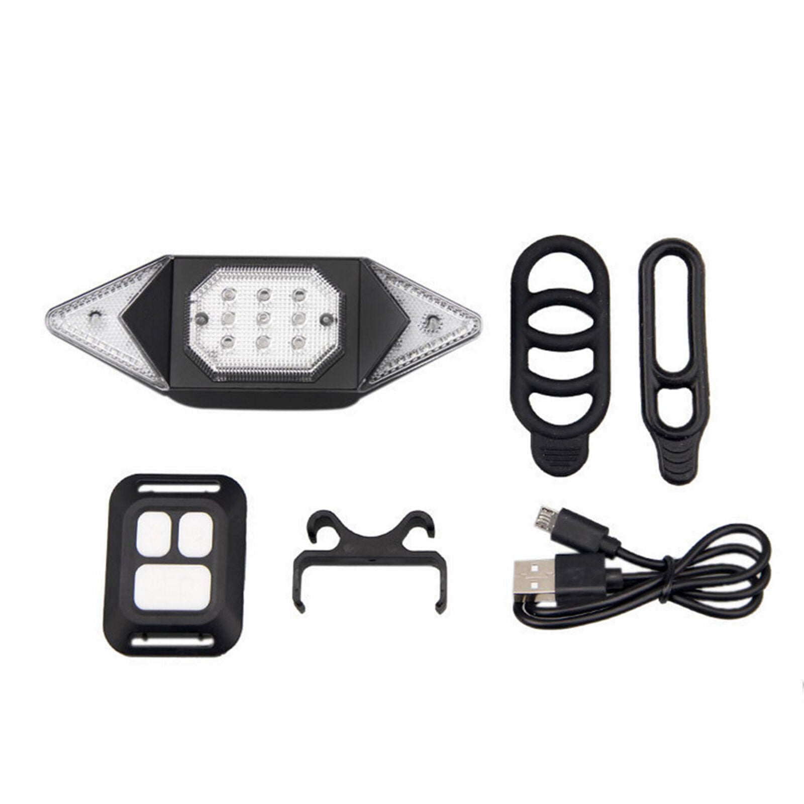 LED Bicycle USB Indicator Bike Rear Tail Turn Signal Light Wireless Remote