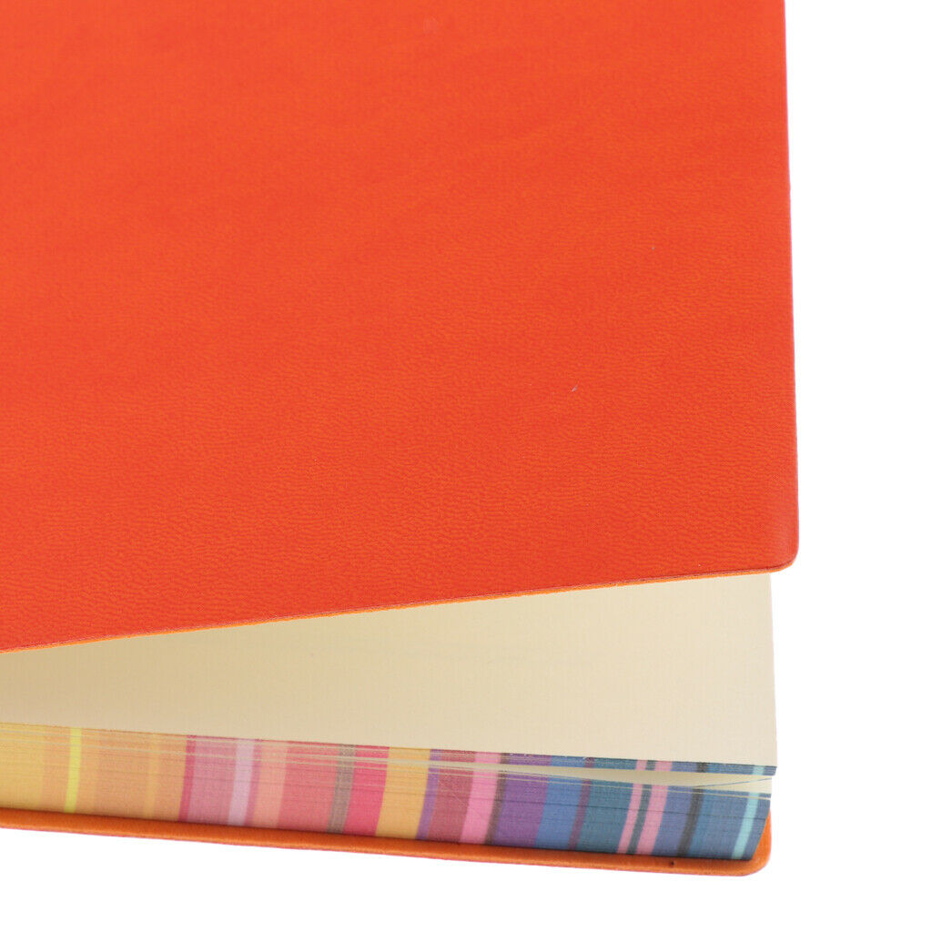 A5 Thickened Soft Cover PU Leather Notebook Rainbow Side Diary Book Orange