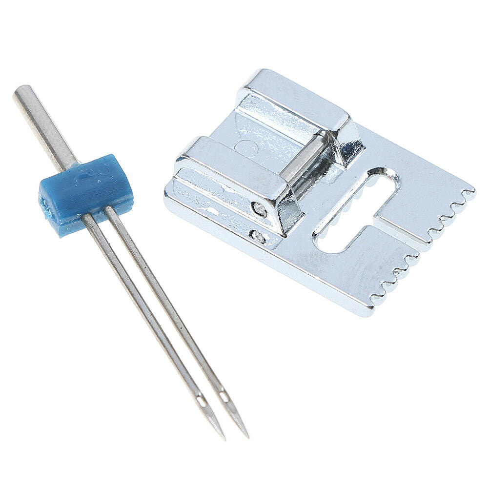 Groove Pintuck Foot With 3Size Double Twin Needles Pin Set for Brother Sew.l8