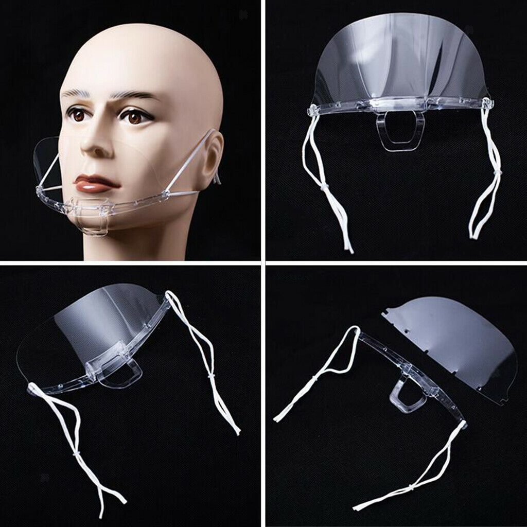 10x Clear Fully Transparent Mouth Shield Mouth Guard Cover for Kitchen Hotel