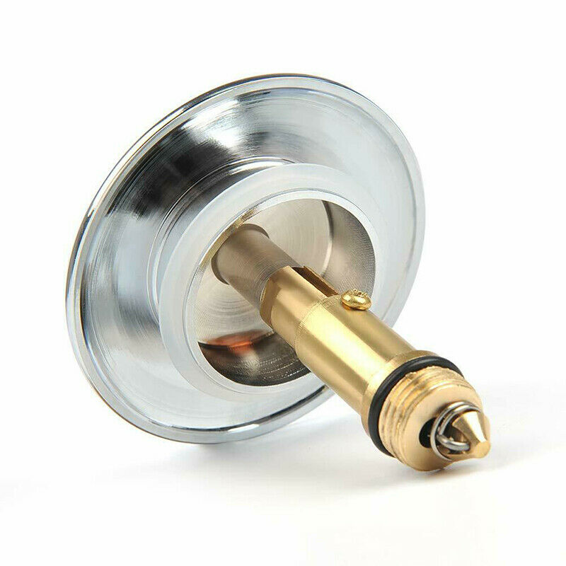 Bathroom Chrome Easy Pop-Up Basin Waste Sink Push Button Click Clack Plug Kit HN
