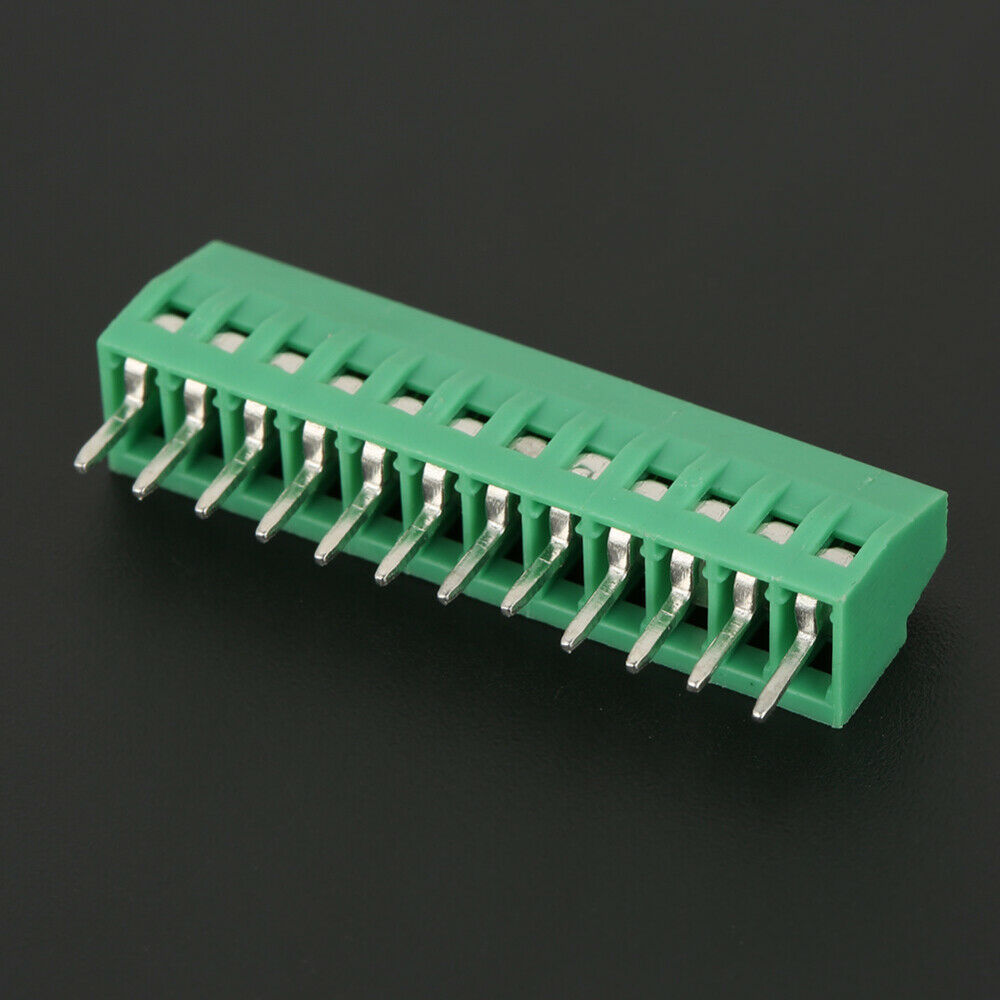 10pcs/set 12 Pin 2.54mm Pitch Green PCB Universal Screw Terminal Block Connector