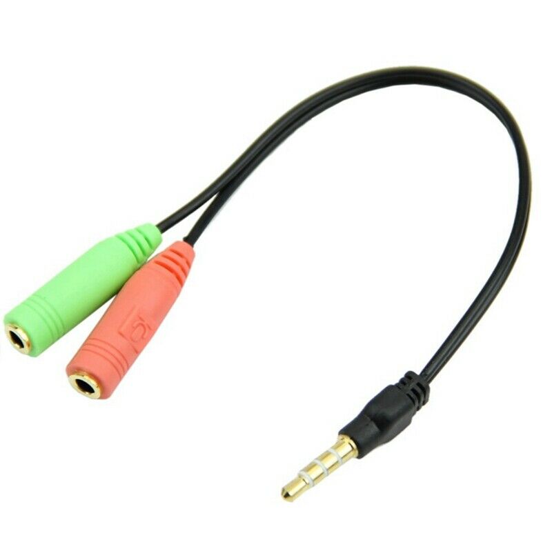 PC Headset To Smartphone Adapter Dual 3.5mm Male to Female Splitter Cable H6G5G5