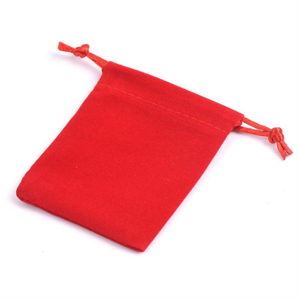 10Pcs Velvet Xmas Jewelry Bags Drawstring Pouch Wedding Party Bags Candy Red