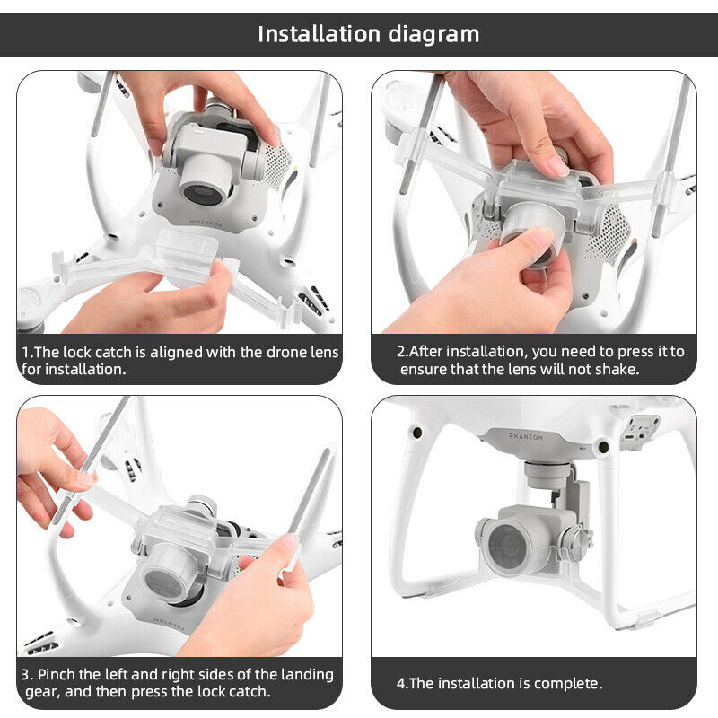 Gimbal Lock Buckle Holder PTZ Camera Lens Cap Protector For DJI Phantom 4 Pro