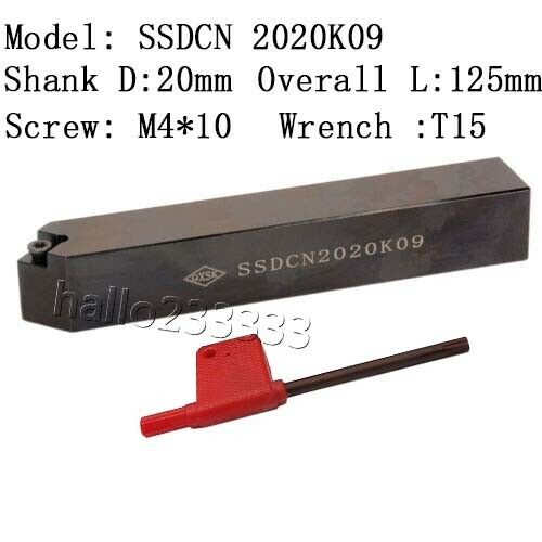 45°  SSDCN 2020K09(20mm×125mm) Lathe Turning Tool Holder for SCMT09T3 INSERT