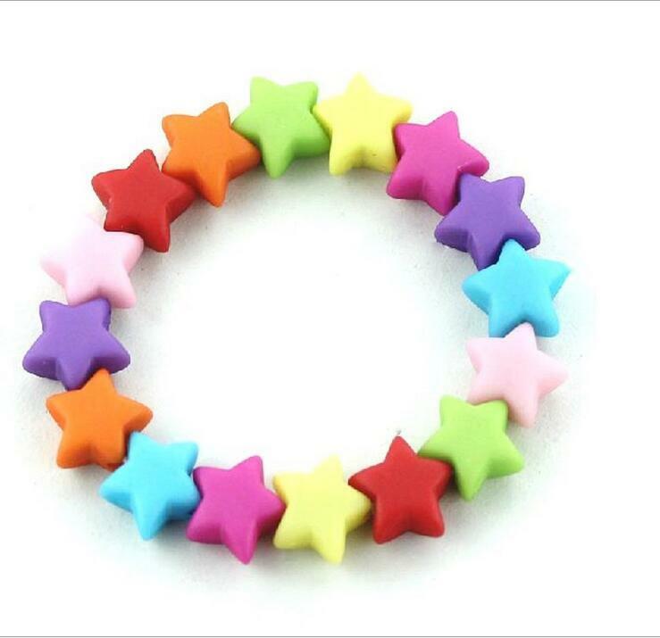100X Acrylic Frosted star Beads DIY Pacifier chain Jewelry Accessories 10mm