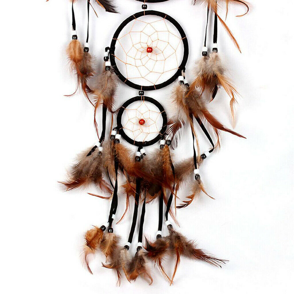 Handmade  with Feathers Beads for Home Wall Hanging Decor-Wolf