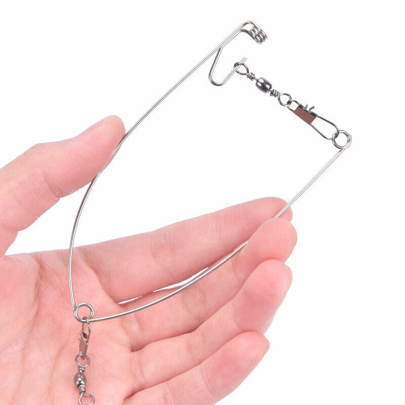 5pc Stainless Steel Camping Automatic Fishing Device Spring Ejection HookB Tt