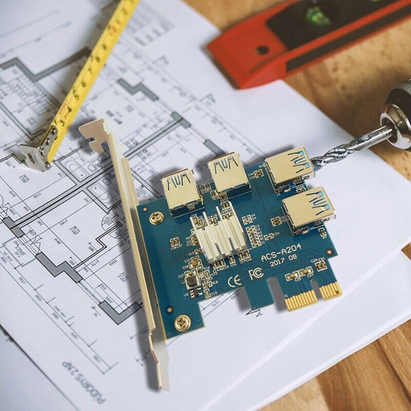 PCI-E Riser Card 1 to 4 PCI-EX1 to PCI-EX16  Card Interface One for Four 4X M8Q8
