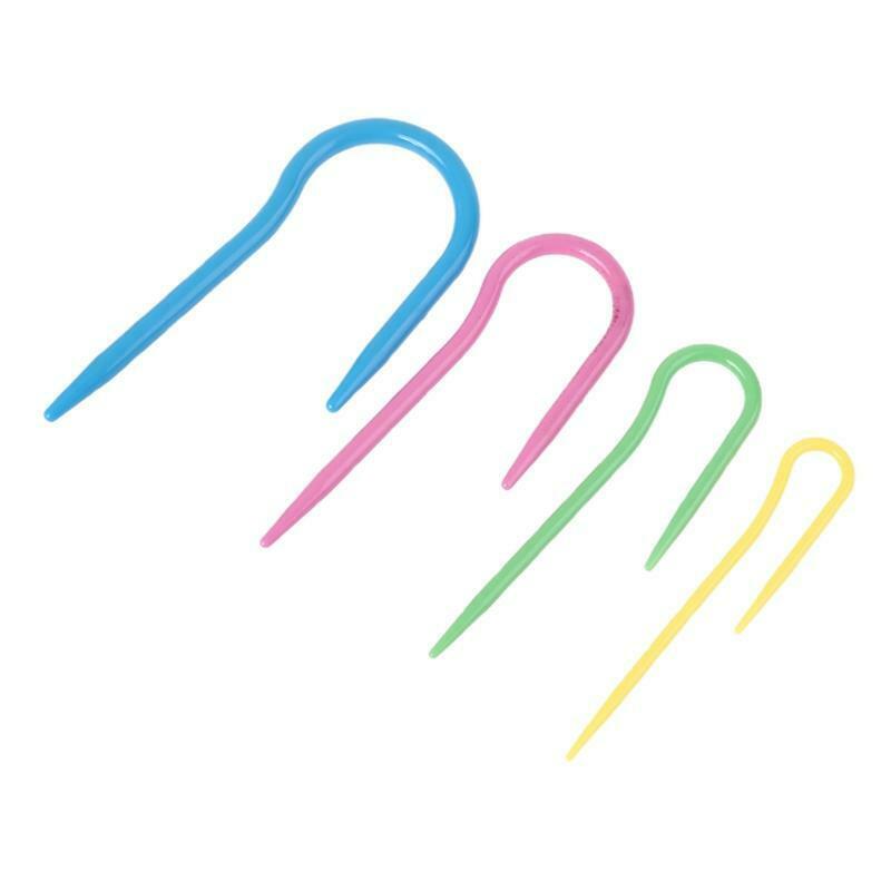 1Set Twist Curved Hand Knit Knitting Needles U-shaped Cable Needle Stitch Marker