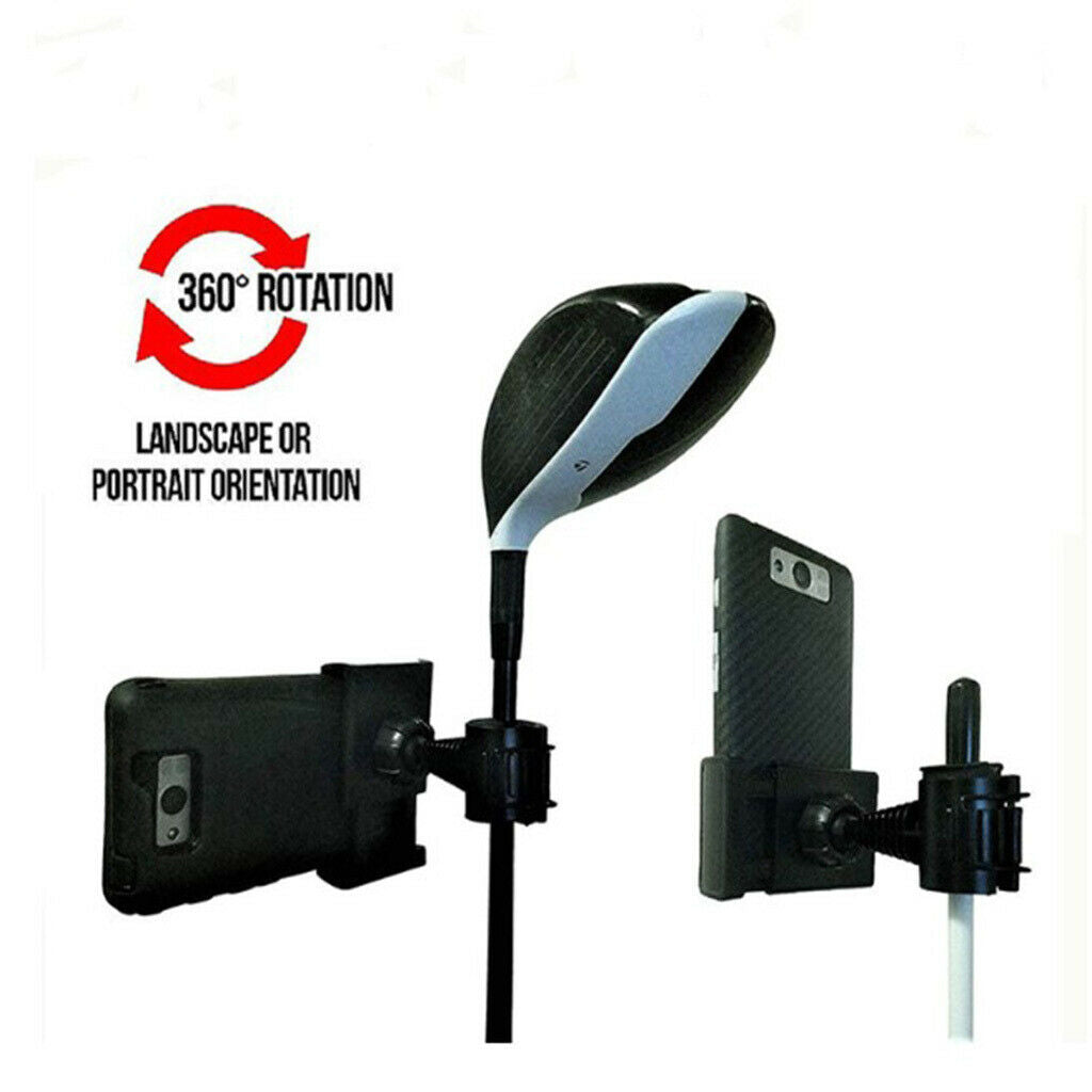Golf Phone Holder Alignment Shaft Club Cellphone Clip Swing Recording Jaws Clamp
