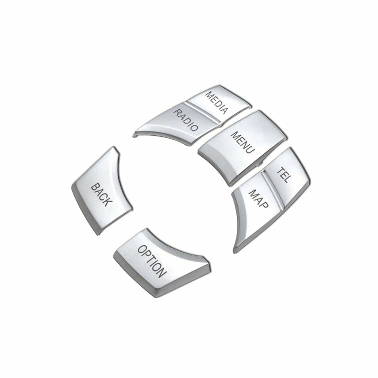 1 Set Chrome Multi Media Button Cover Decor Trim For BMW IDrive 1 3 4 5 6 X5 X6