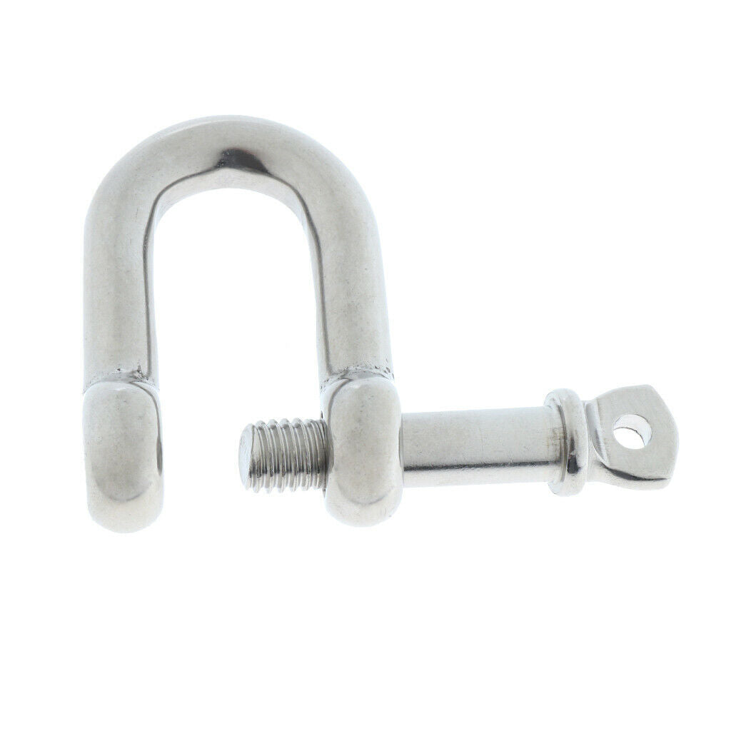 6pcs M8 Stainless Steel Screw Pin Anchor Bow Shackle- Marine Graded, Rustproof