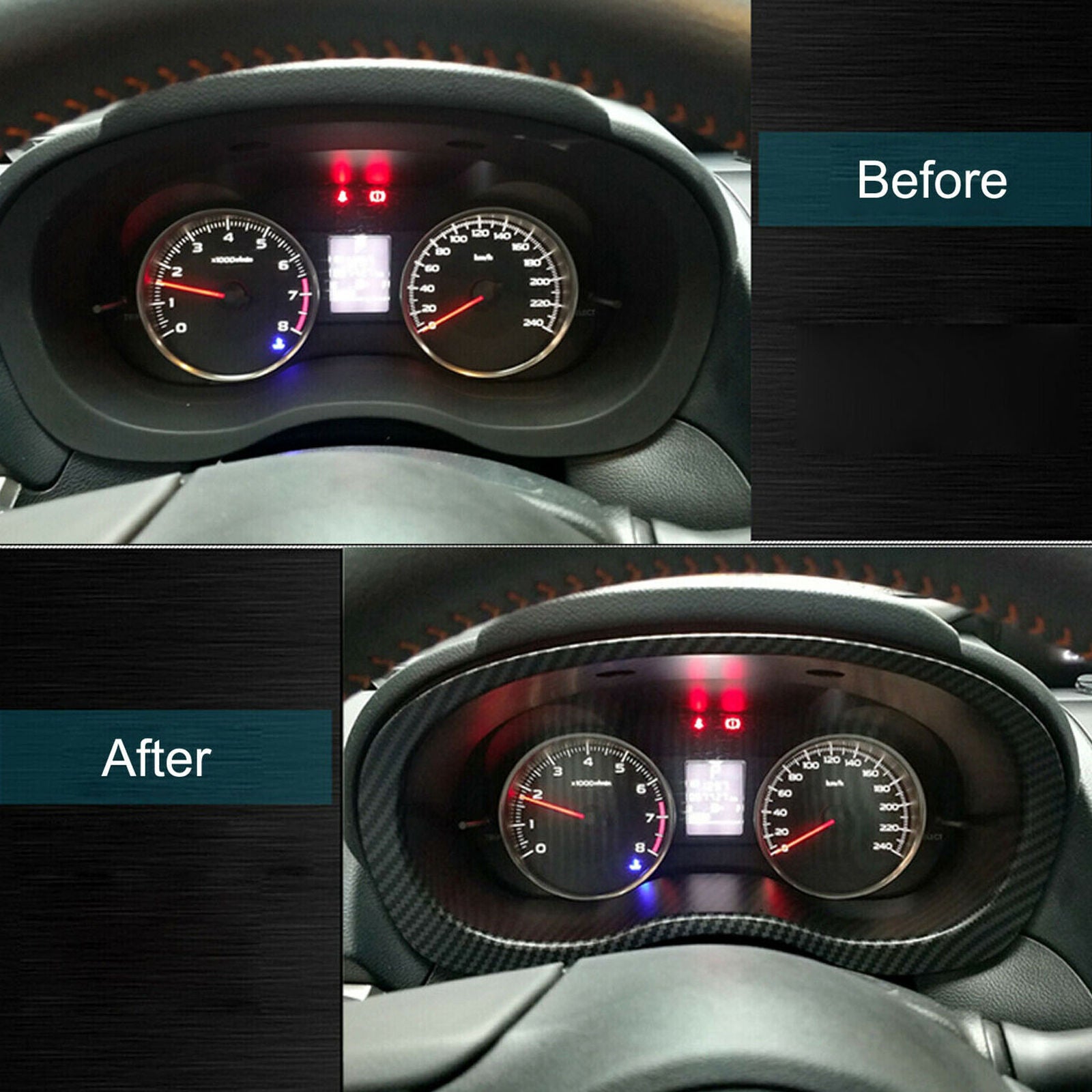 Carbon Fiber Look Dashboard Meter Frame Cover For Subaru WRX / WRX STI 2015-2019