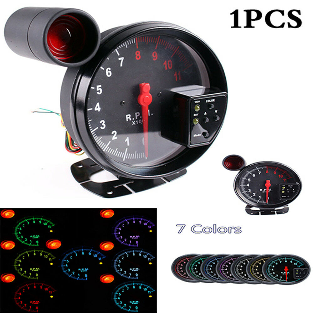 Universal 5Inch 1000K Car Tachometer Gauge Warning Light LED Shift Light Black