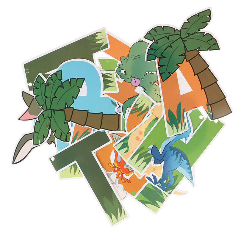 Dinosaur style flag Jungle Safari Birthday Party Jurassic World Dino Par.l8