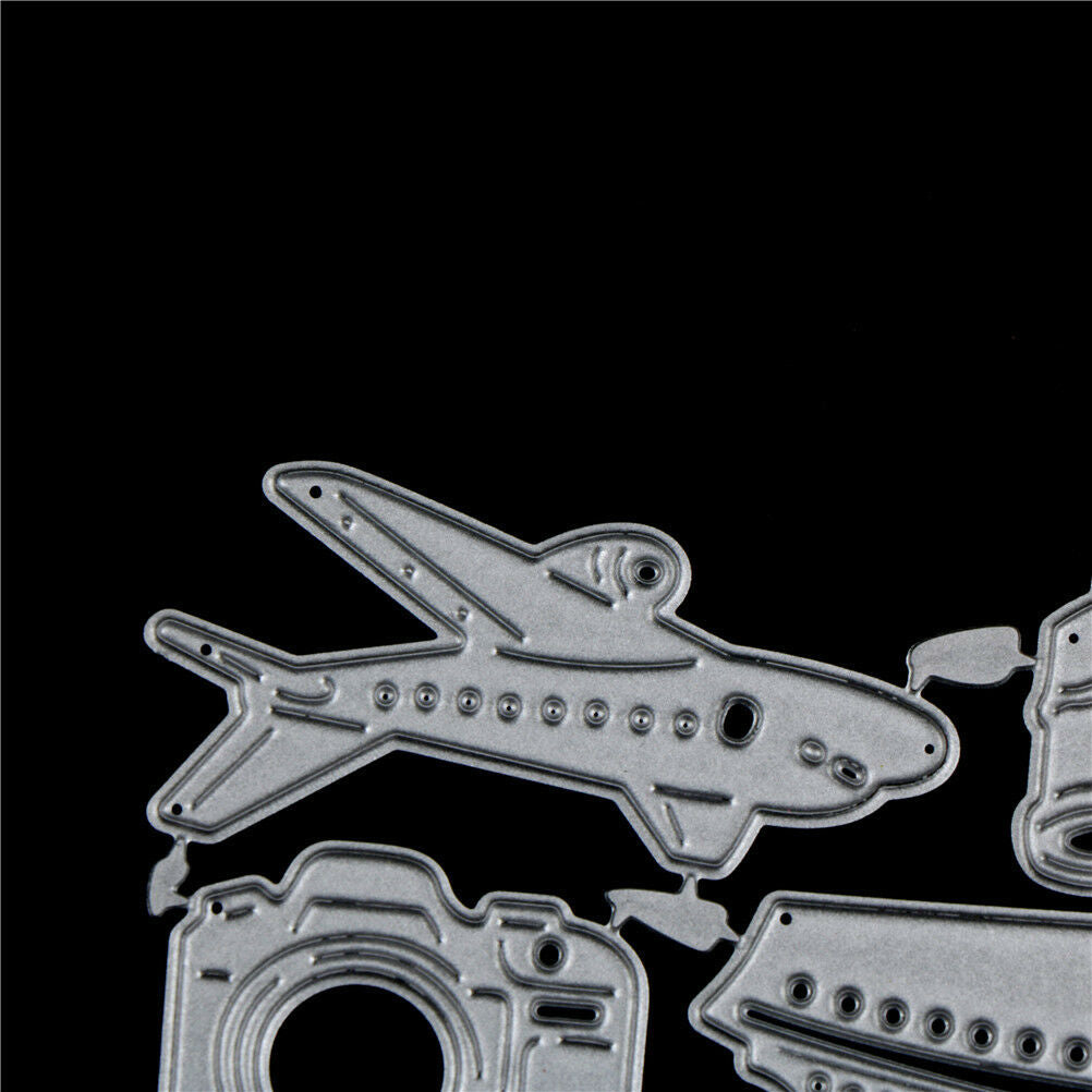 1set travel kit plane car Metal Cutting Dies Stencil DIY Scrapbook Decorat.l8