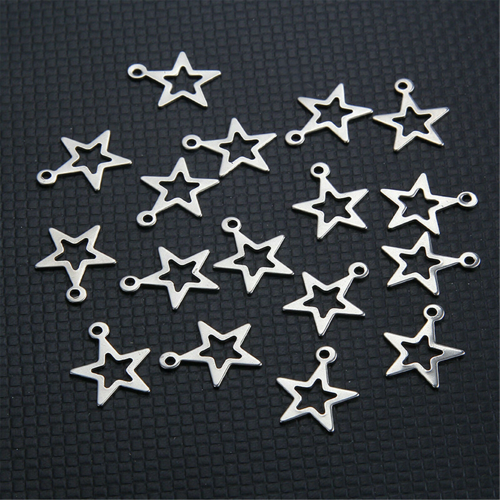 10pcs Stainless Steel Handmade Charms Star Charm Pendants for DIY Jewelry Making