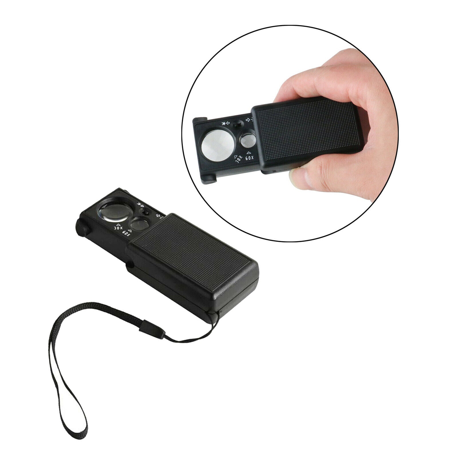 Small Slide Out Light Jewelers Loupe Multi-Power Magnifier Magnifying Glass